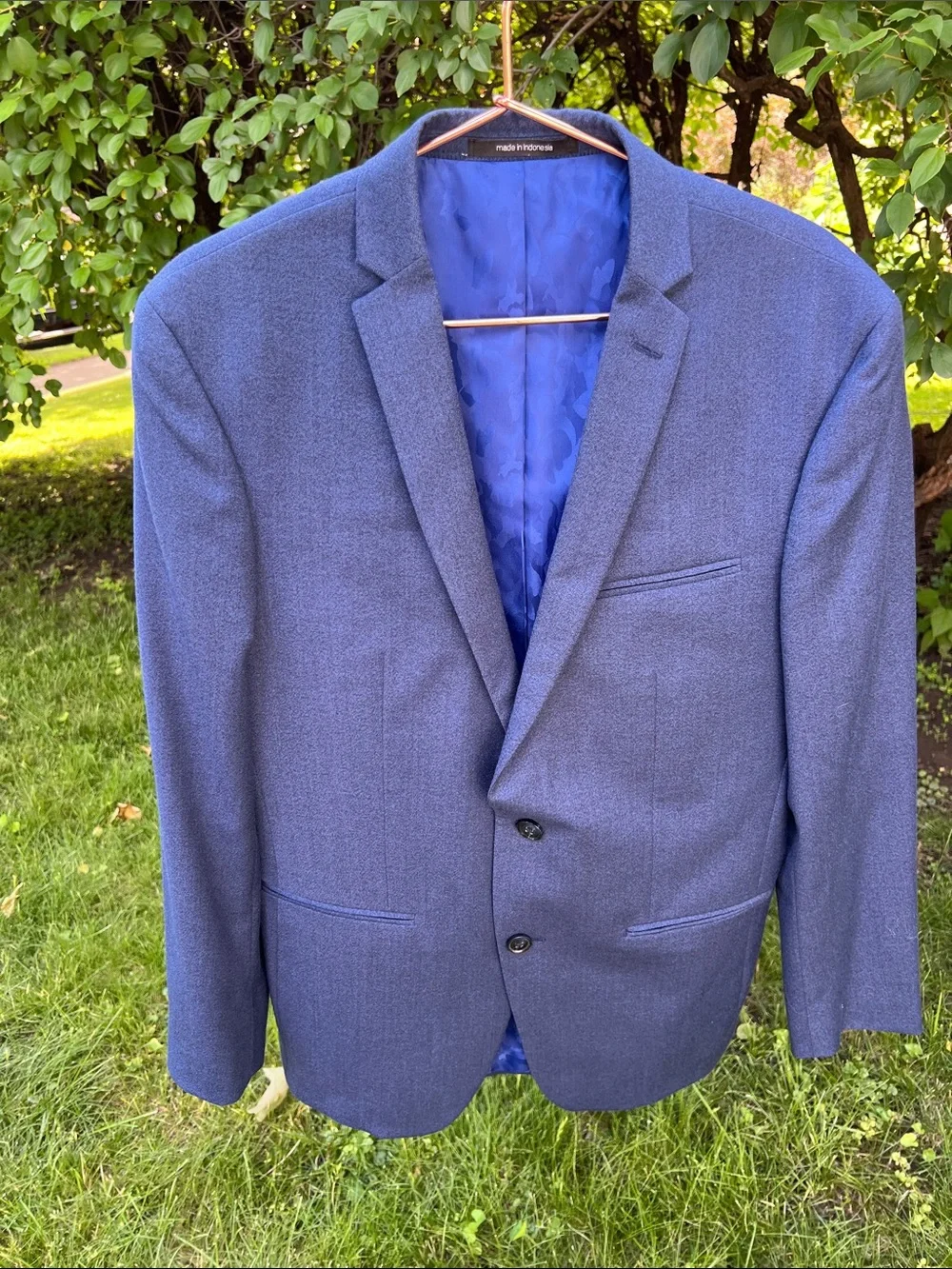 👔Slim Fit Bar III Men's Navy Blue Tailored Blazer / Sport Coat - 38R